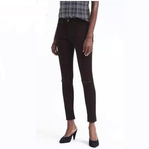 Banana Republic black distressed ankle skinny jean